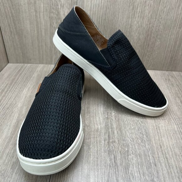 OluKai Pehuea Slip-on Sneaker Womens 9 Breathable Mesh Comfort Black 20271-4040 - Picture 7 of 13